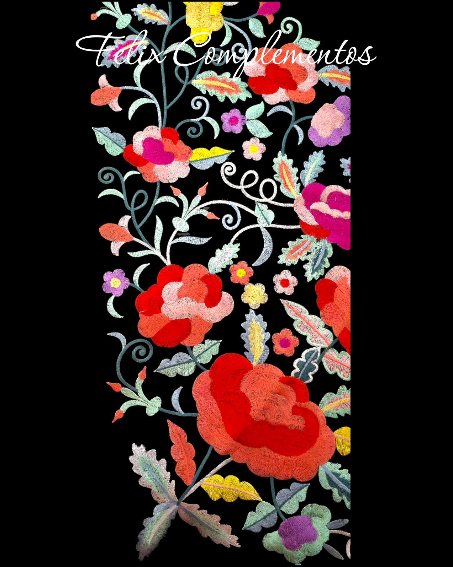 Manton Era negro con flores