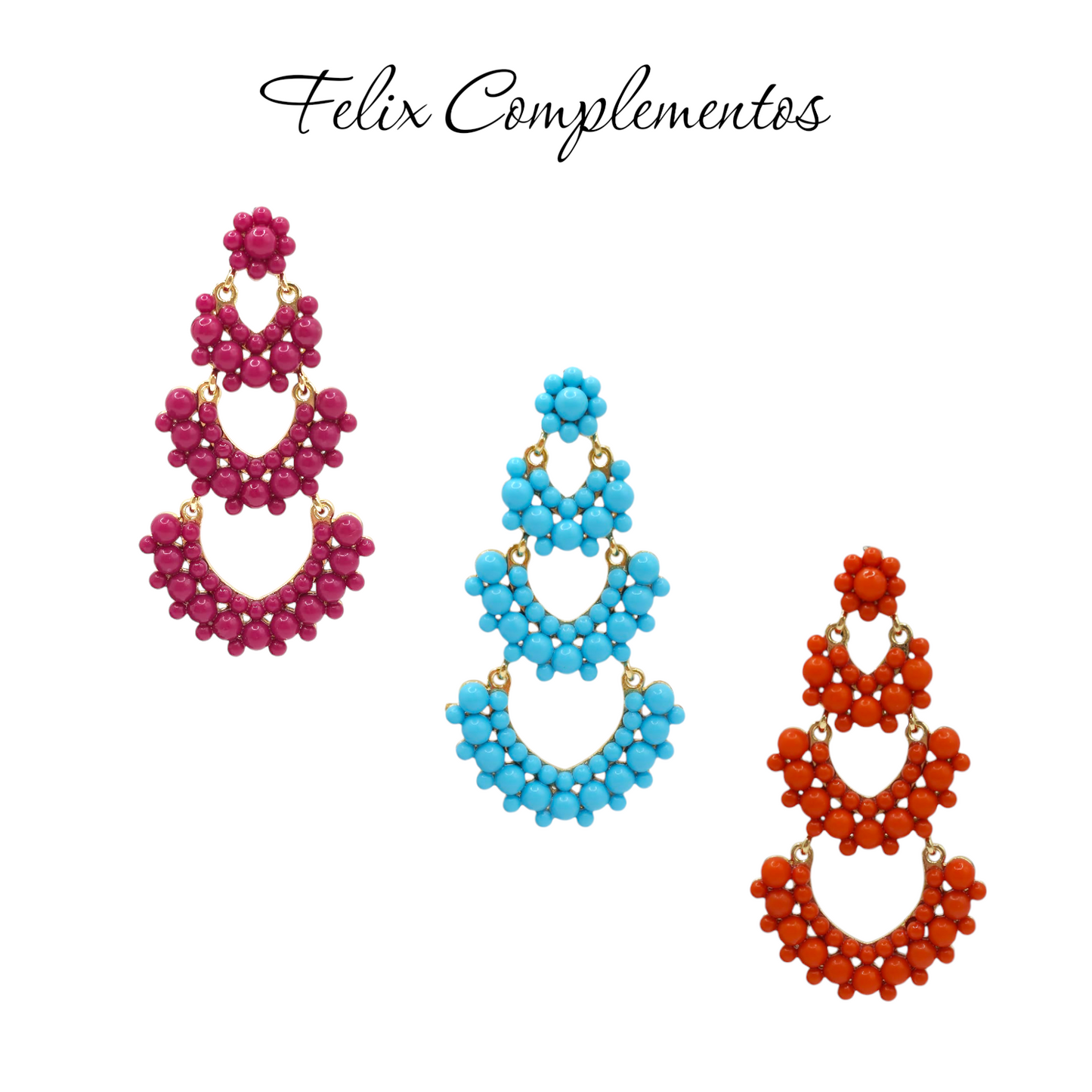 Pendiente flamenca piramide