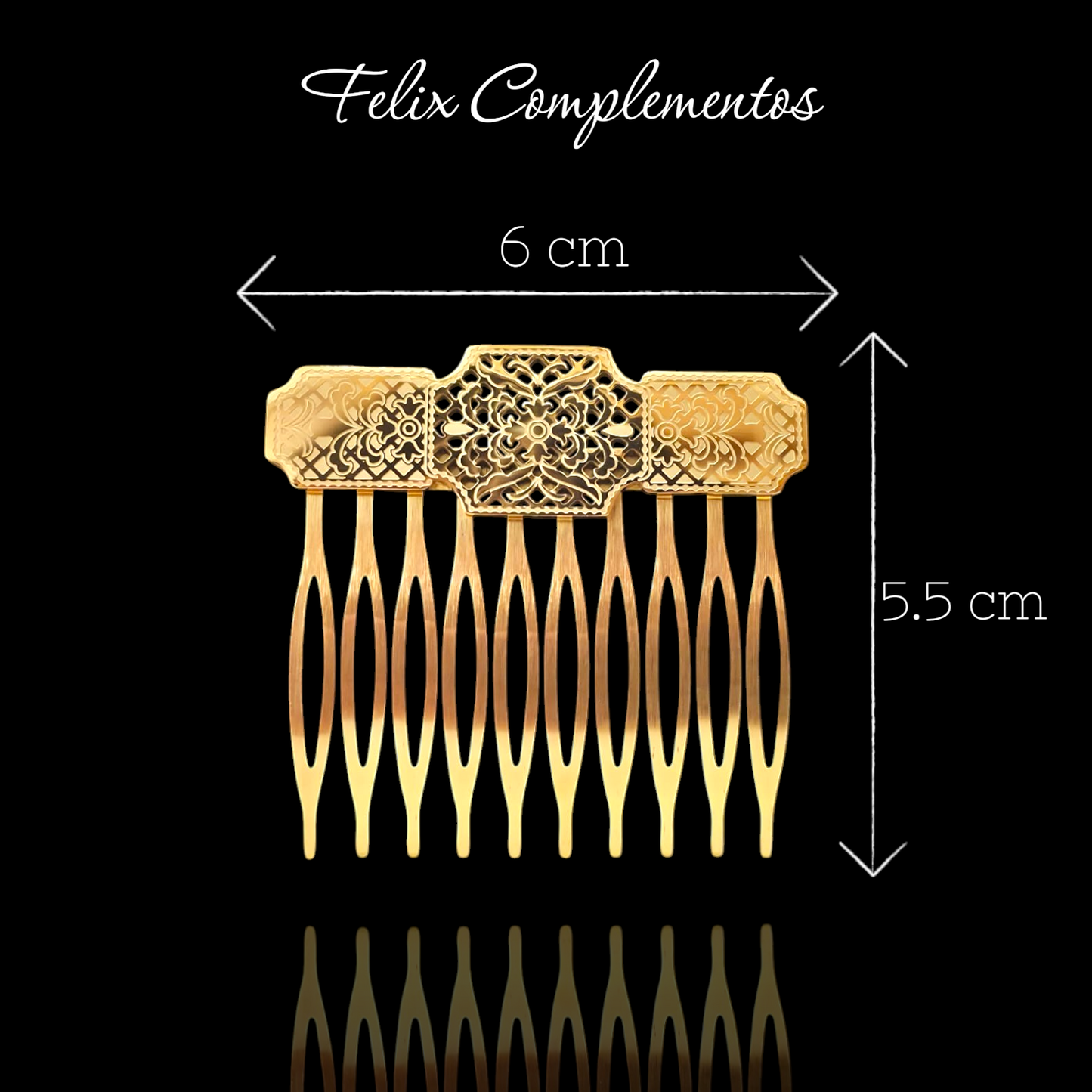 Peina ovalado dorado y plateado (F3)