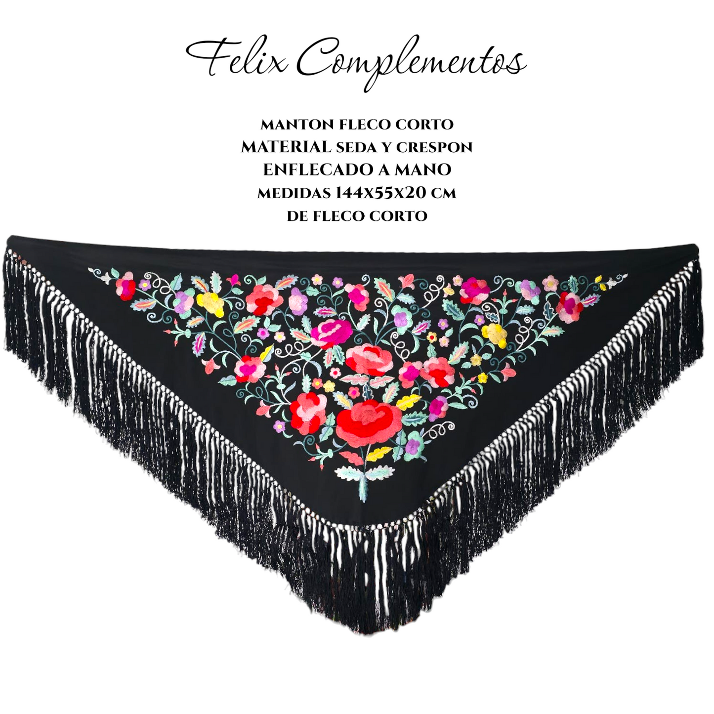 Manton Era negro con flores