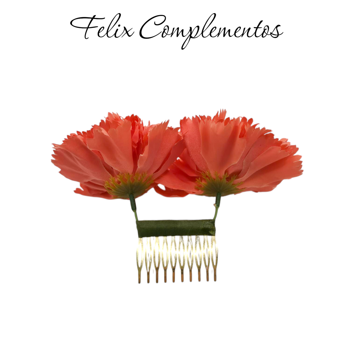 Ramillete coral 2 claveles