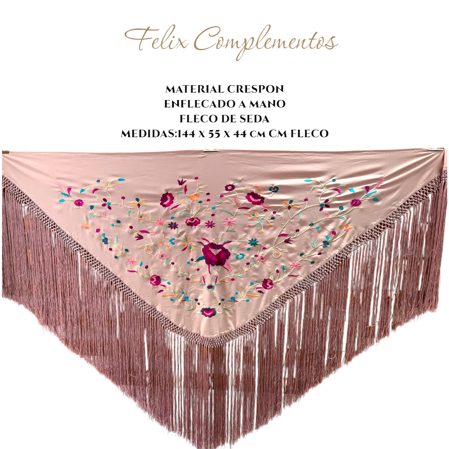 Manton rosa flores bugambilla (modelo F)