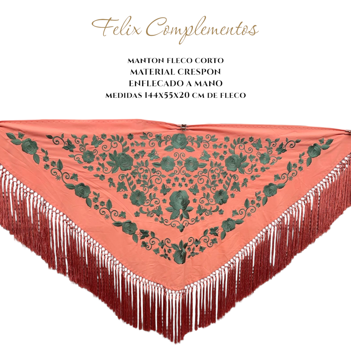 Burgundy shawl with small flowers
