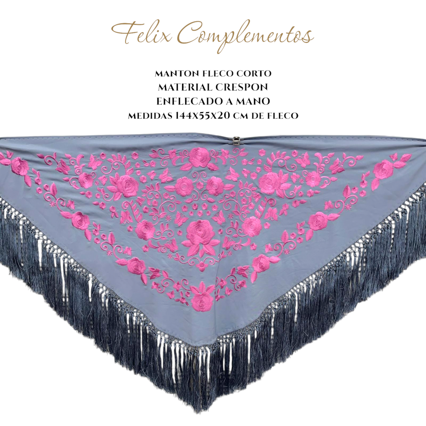 Burgundy shawl with small flowers