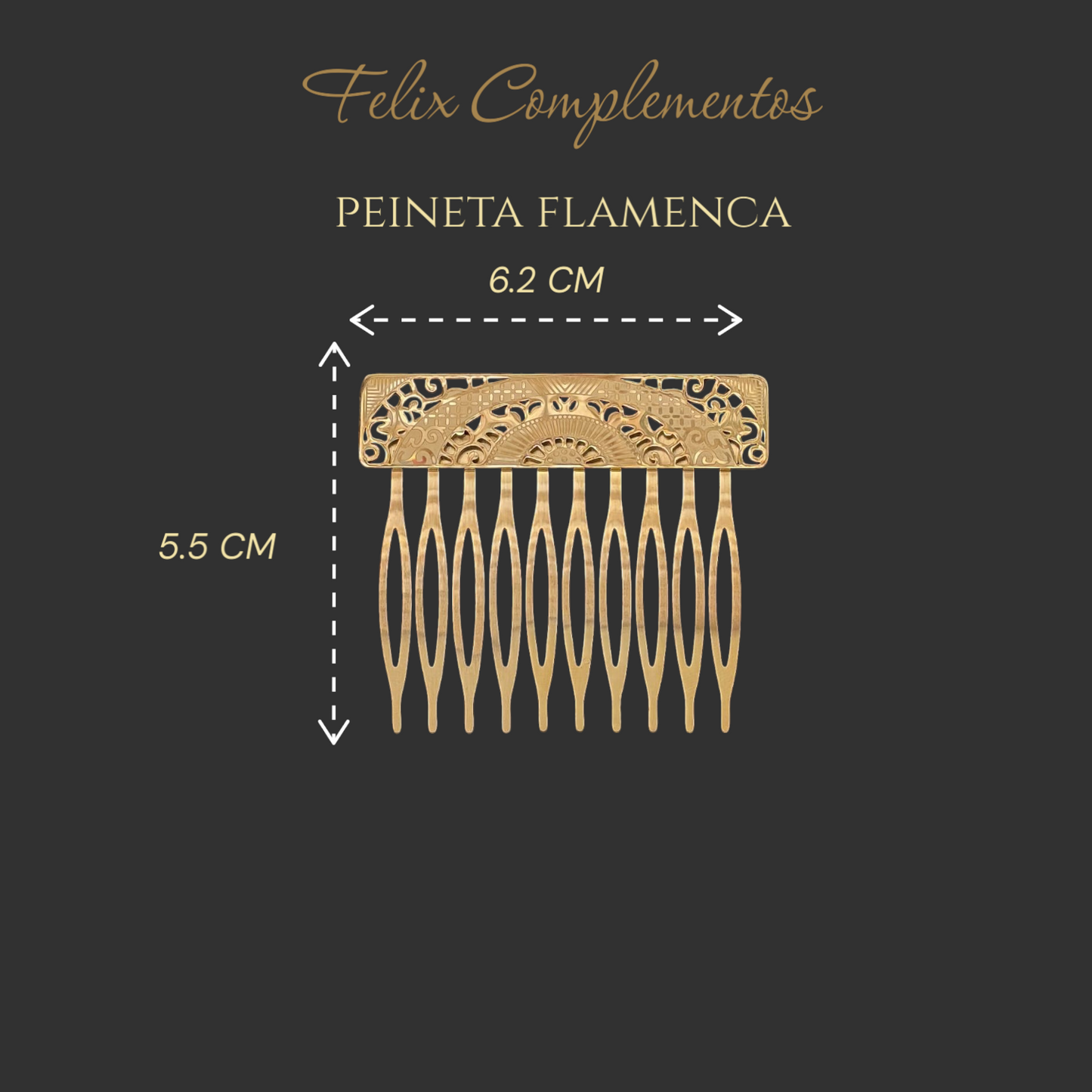 Peina rectangular calado