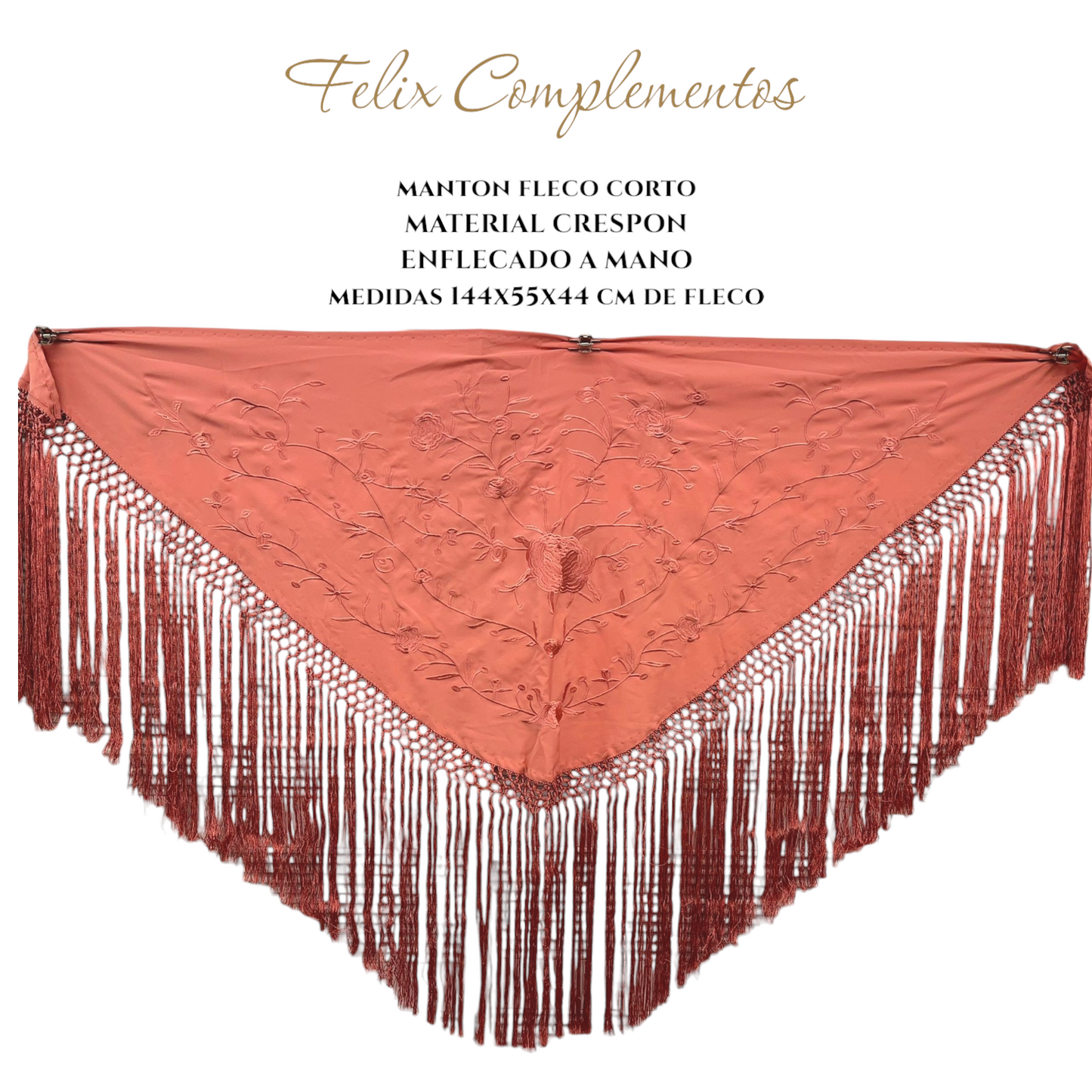 Fuchsia embroidered shawl