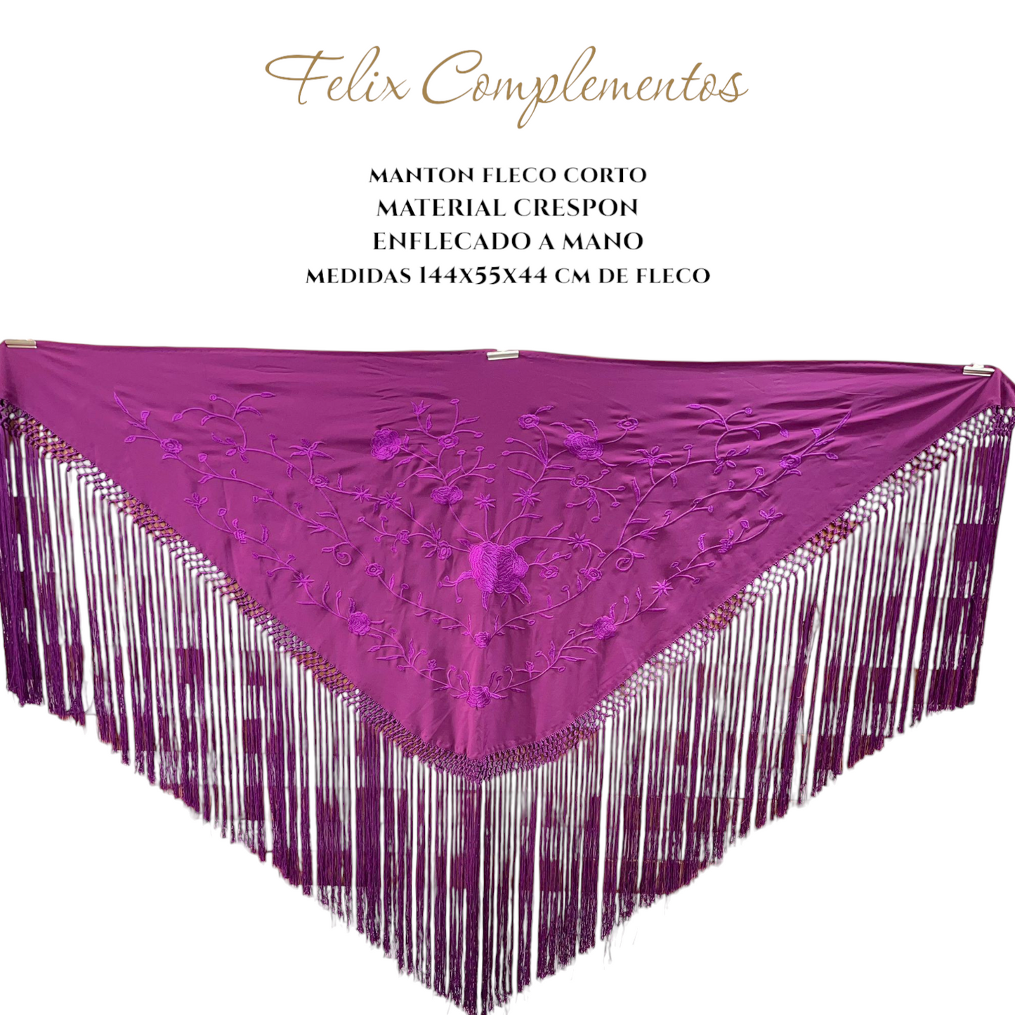 Fuchsia embroidered shawl