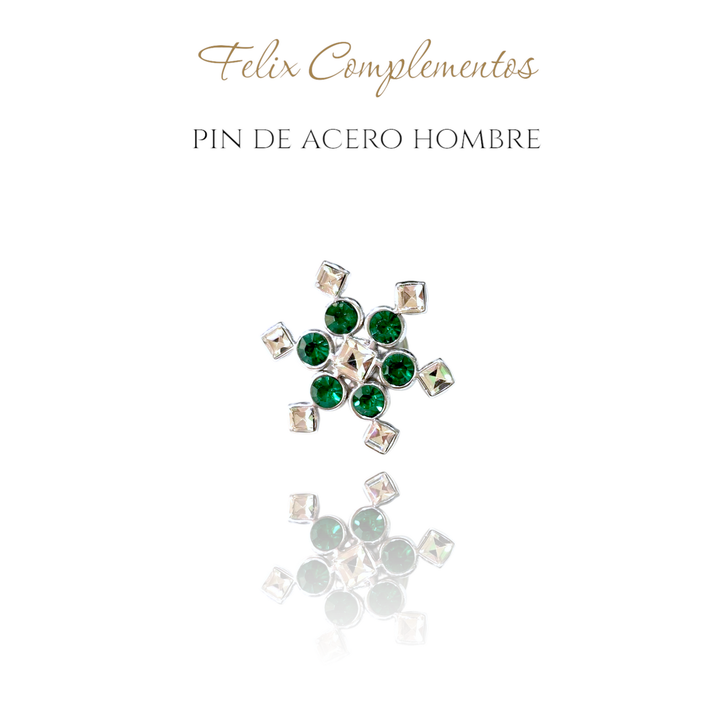 Macarena emerald steel pin