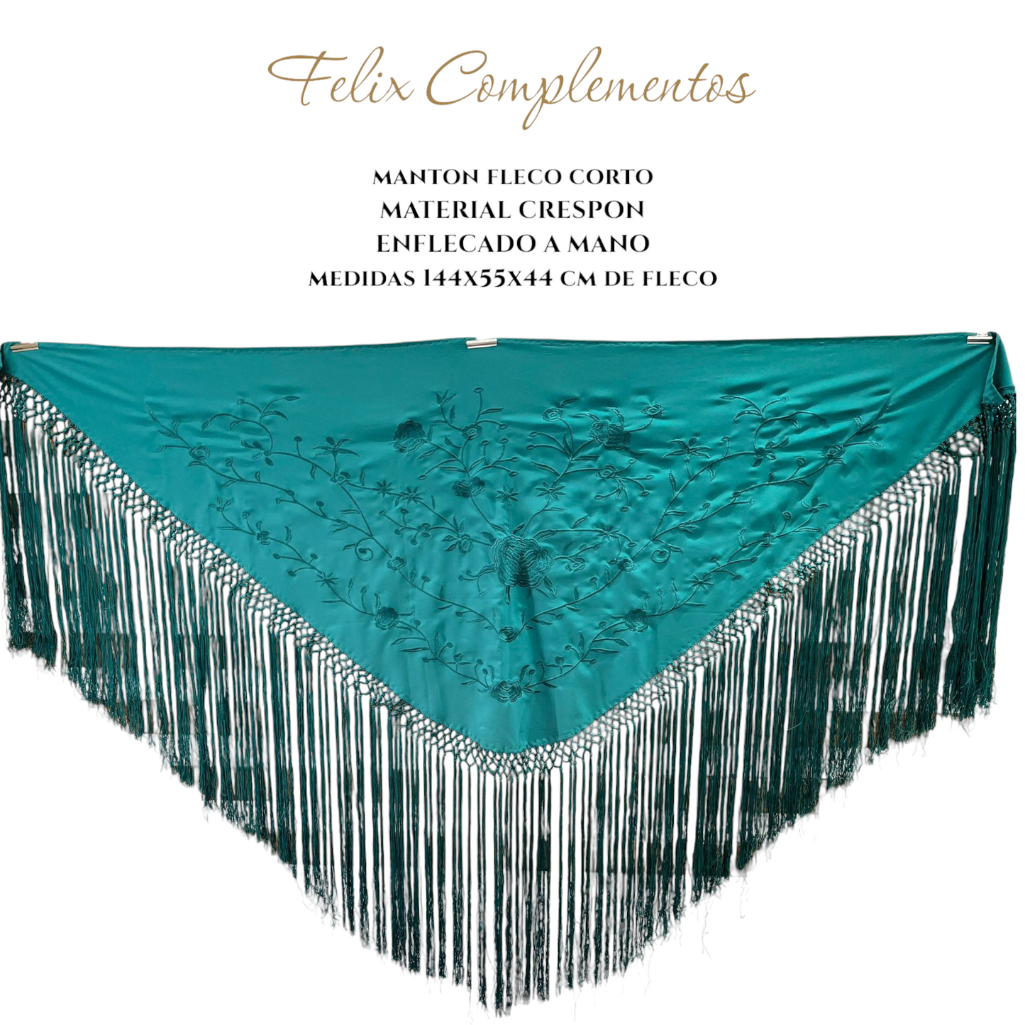 Blue bougainvillea flower shawl (model F)