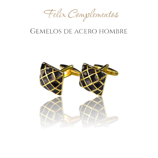 Gold rhombus cufflinks