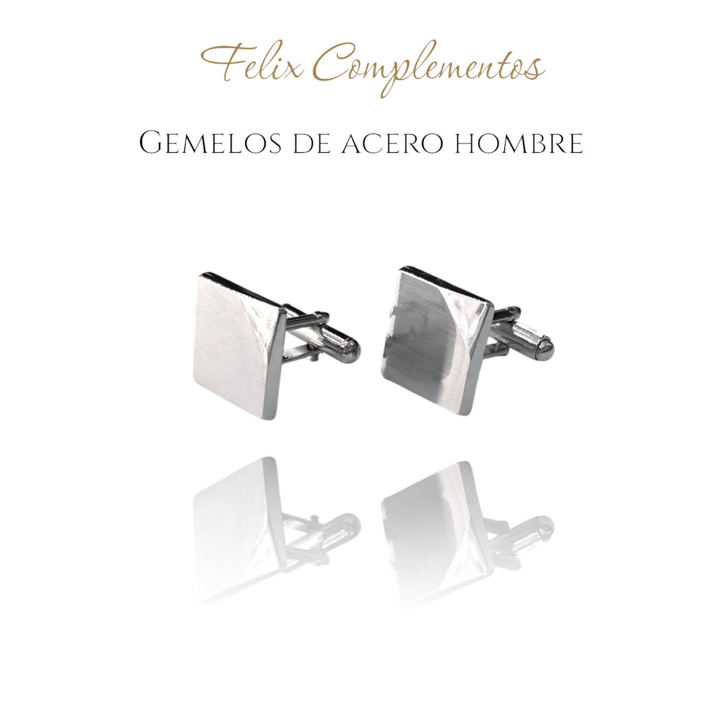 Gemelos plateado liso