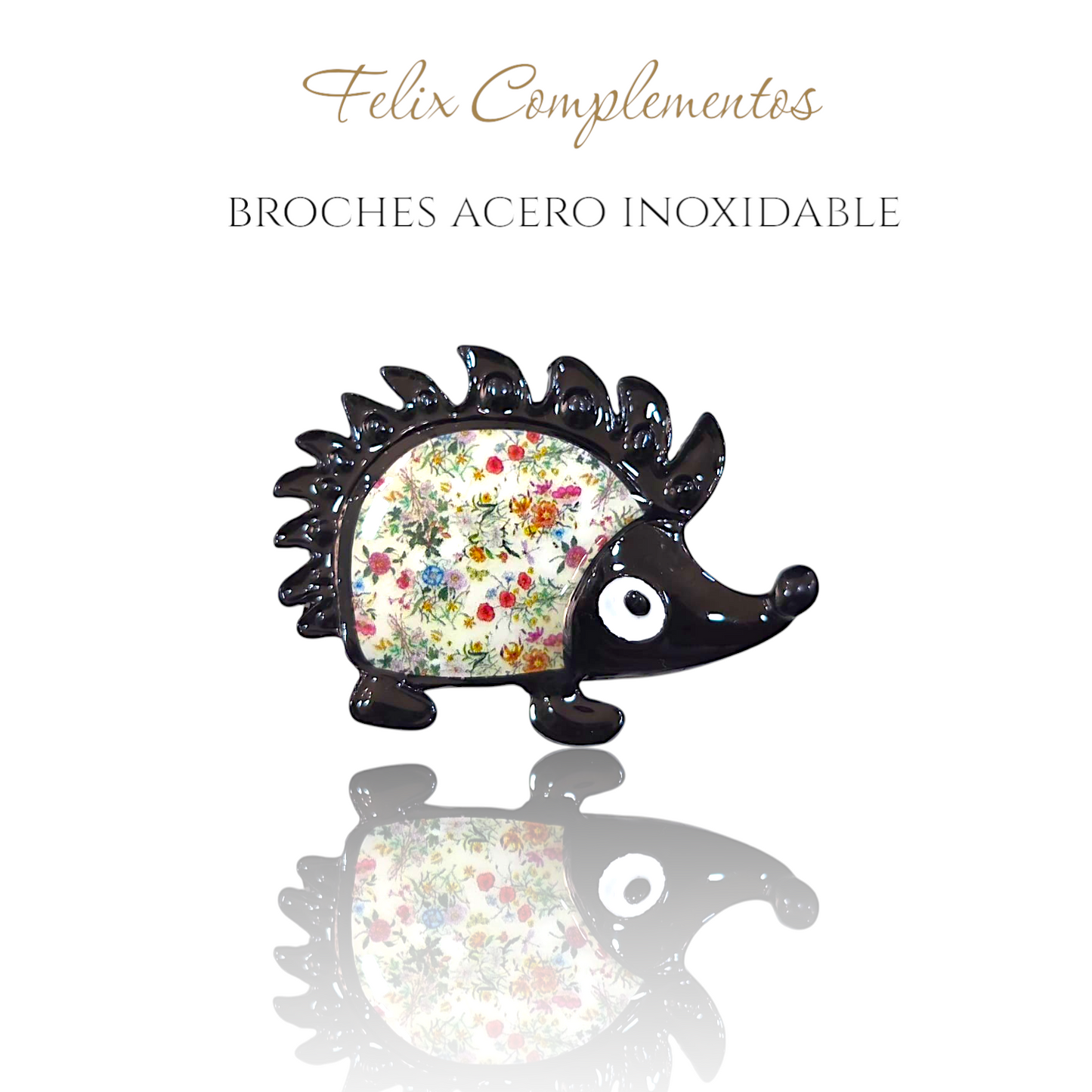 Broche erizo floral