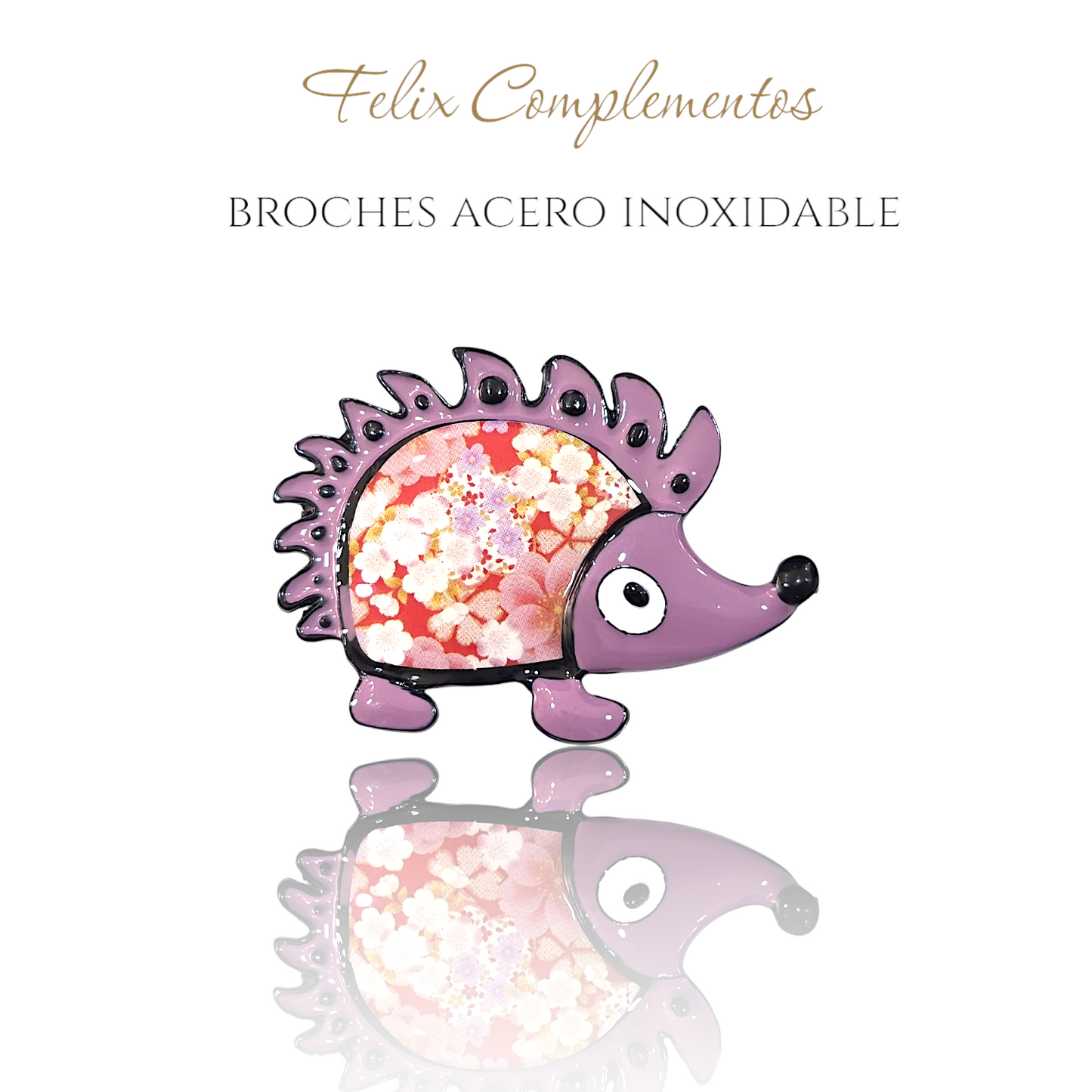 Broche erizo floral