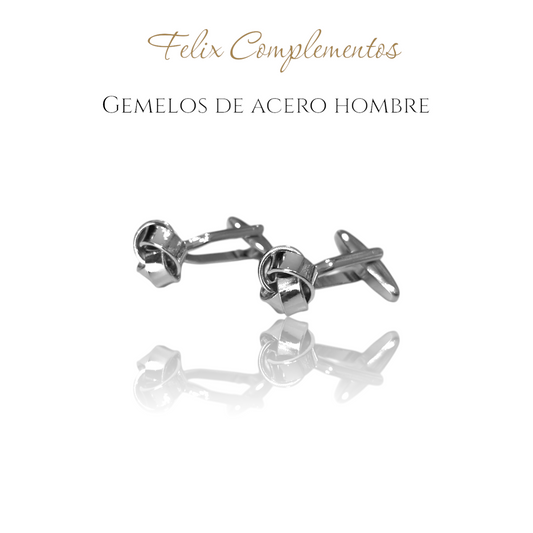 Silver cord cufflinks