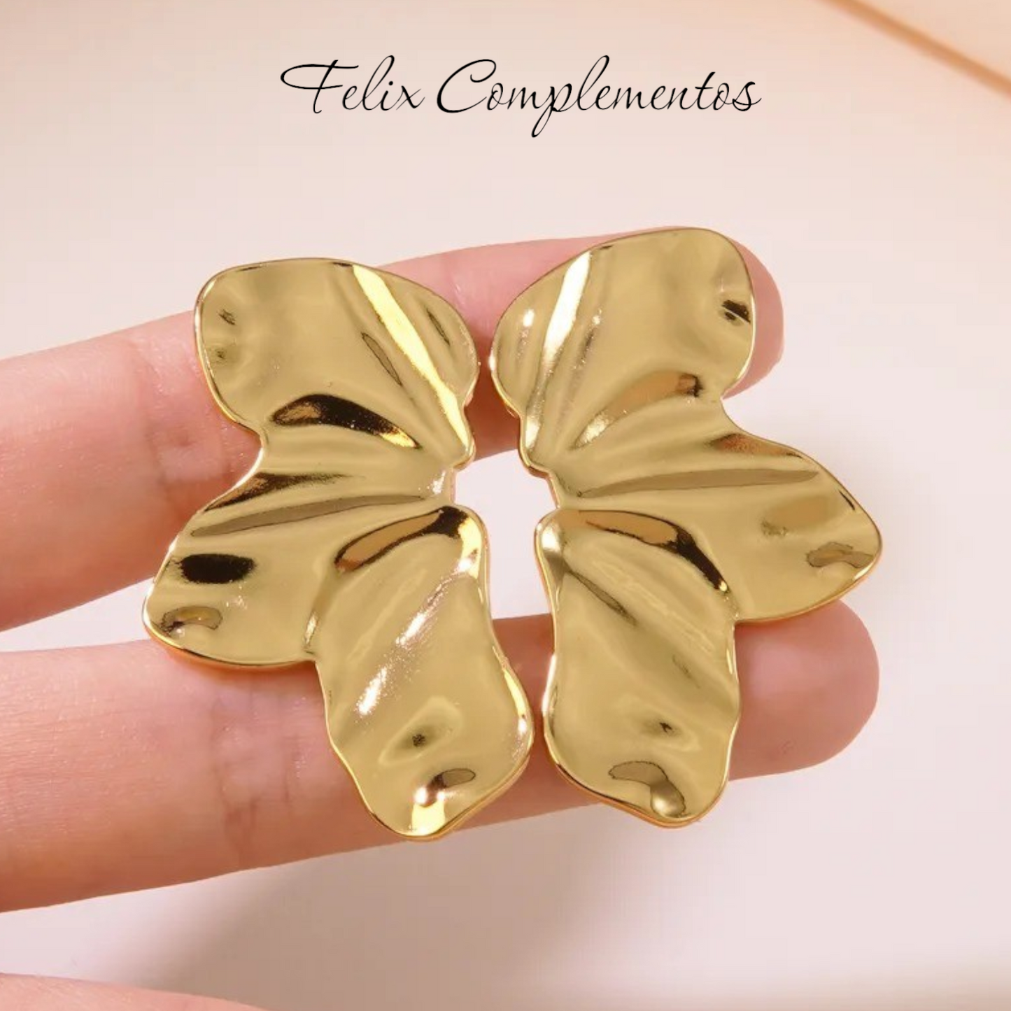 Pendientes estilo ojas grandes Acero 304