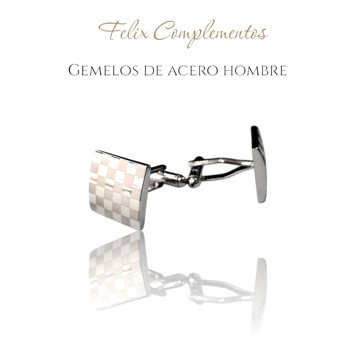 Silver cufflinks with cube design