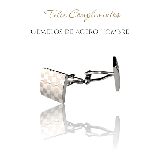 Silver cufflinks with cube design