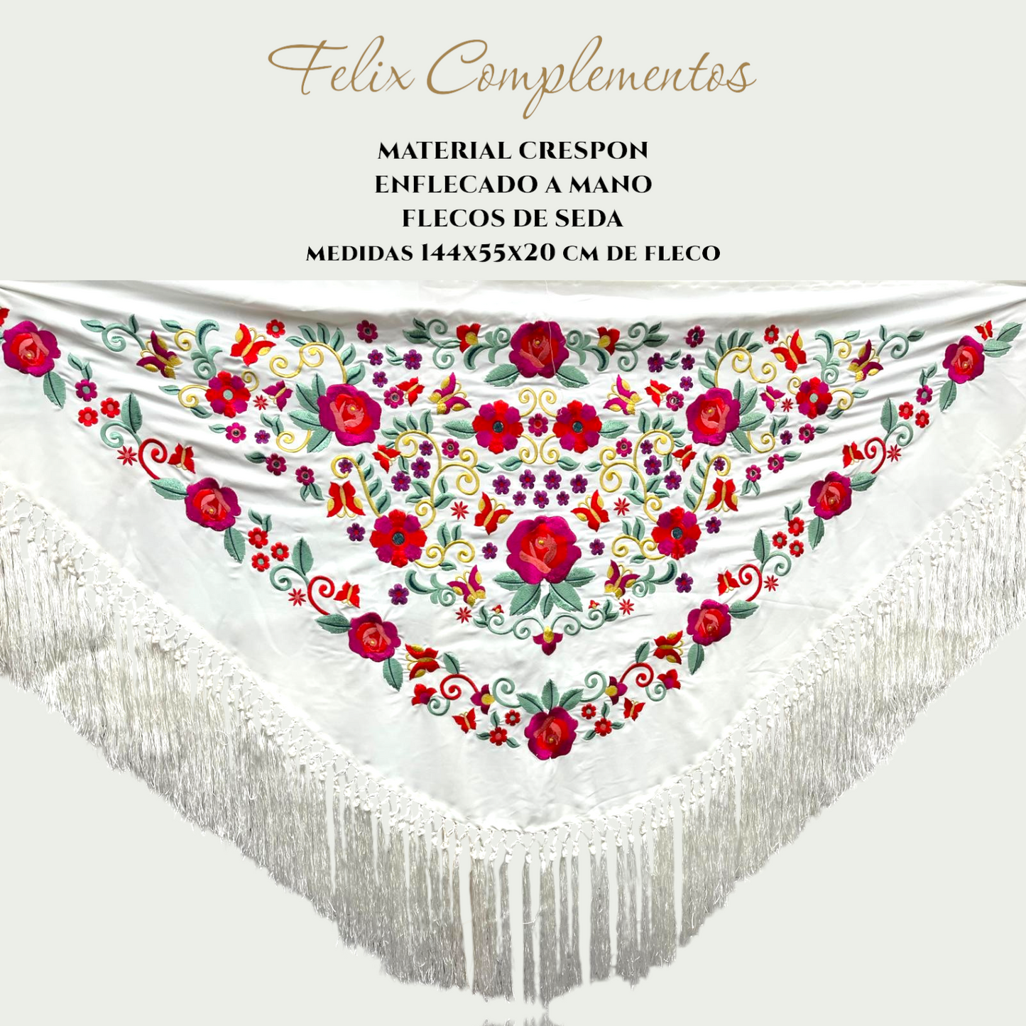 Manton flor pequeño blanco