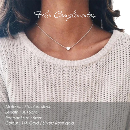 Gold-plated steel heart necklace