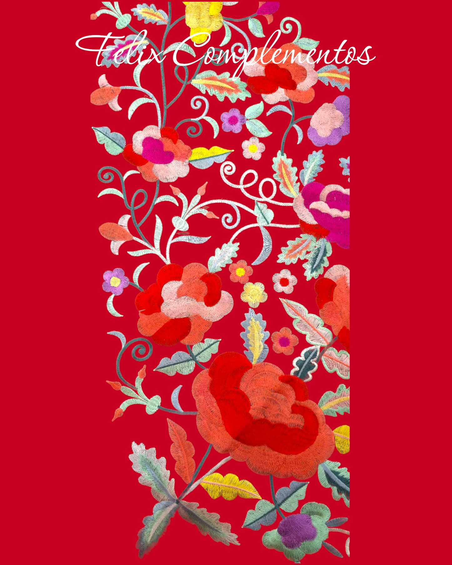 Manton rojo carmesi flor grande