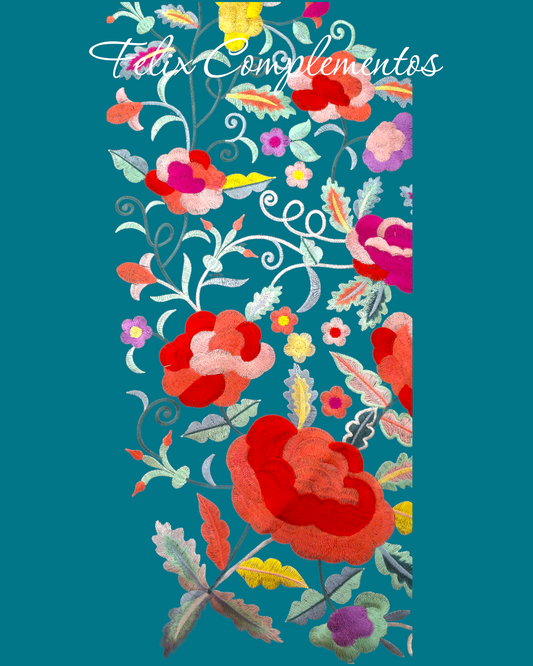 Manton verde pantano flor grande