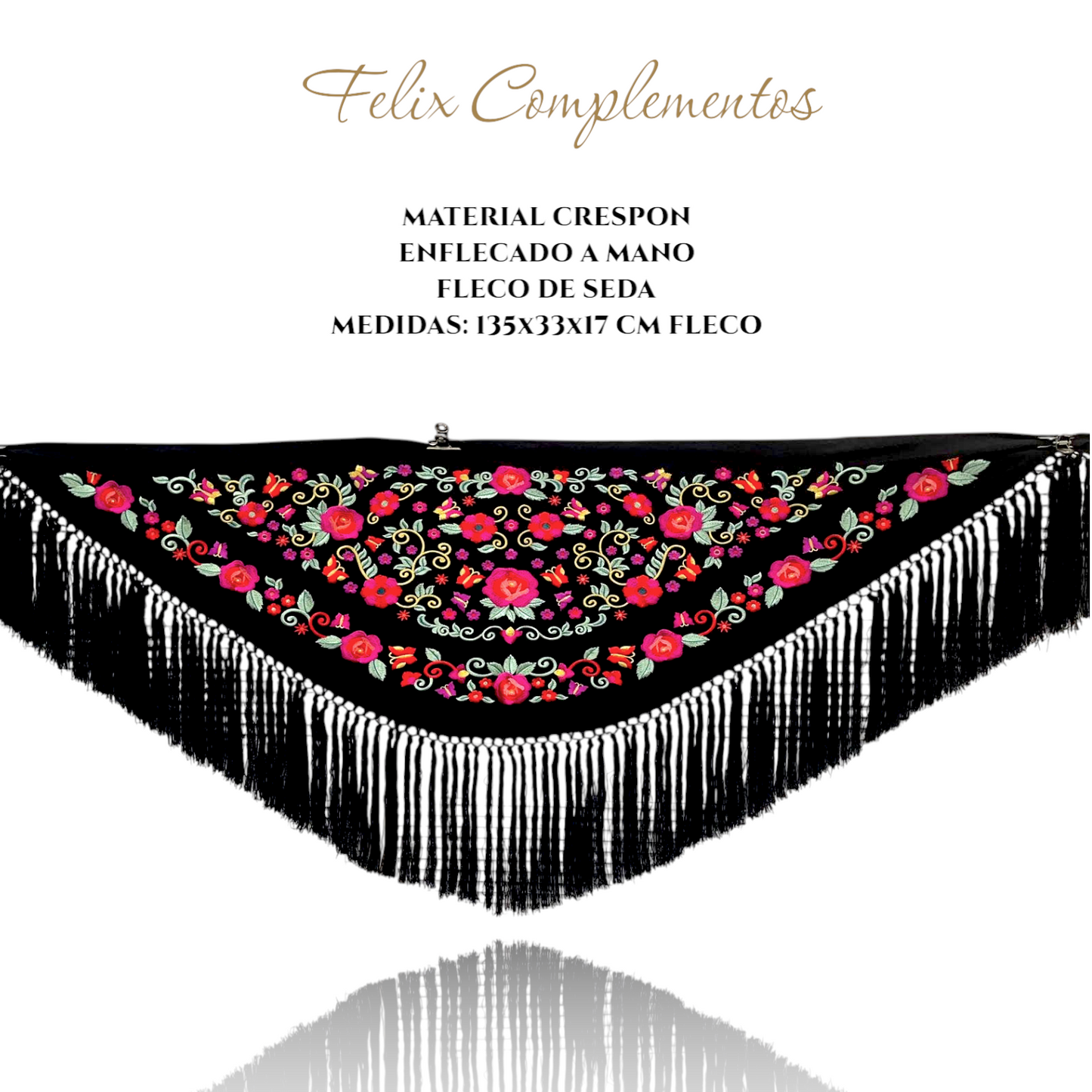 Small black shawl in colors