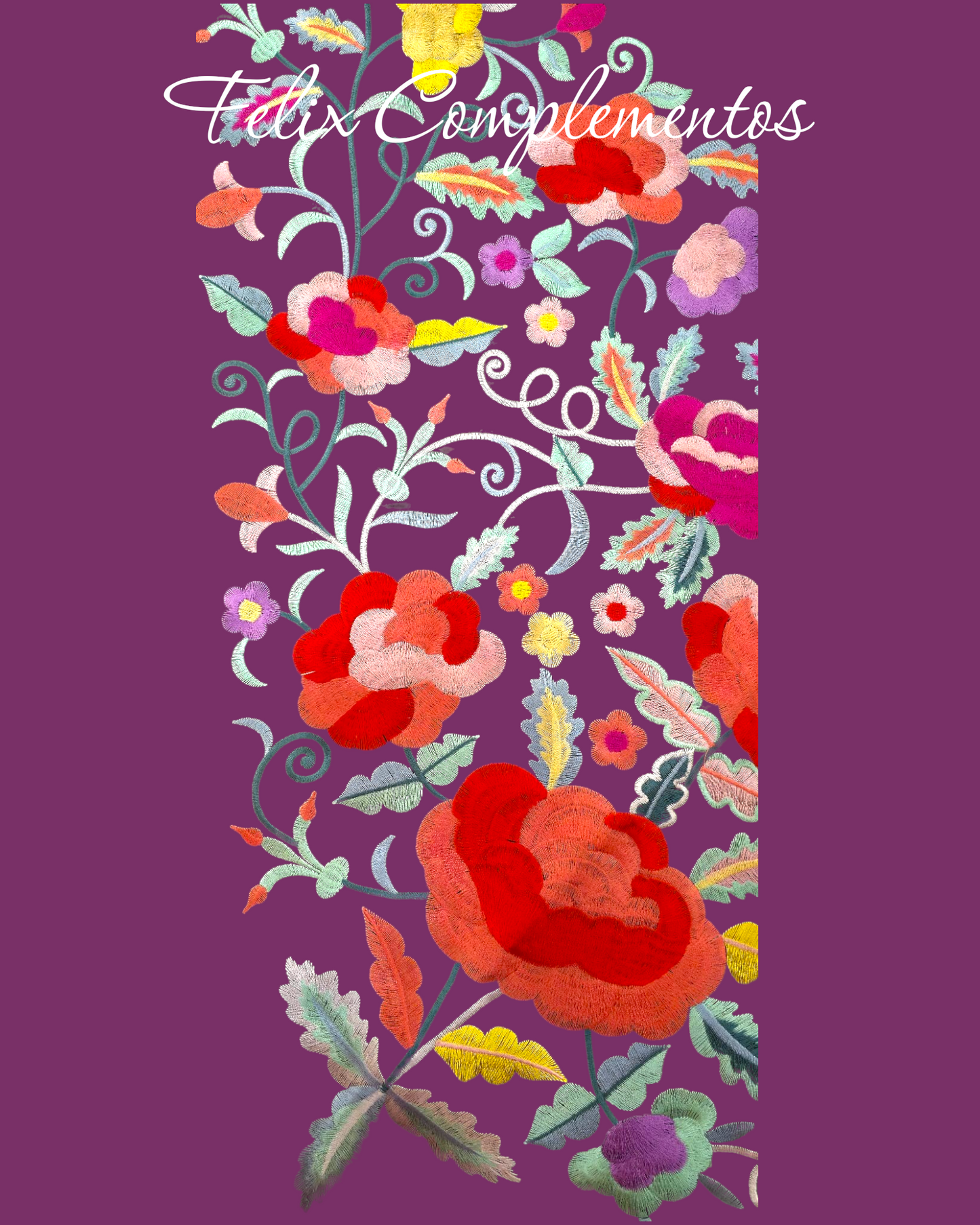 Manton flor grande Morado