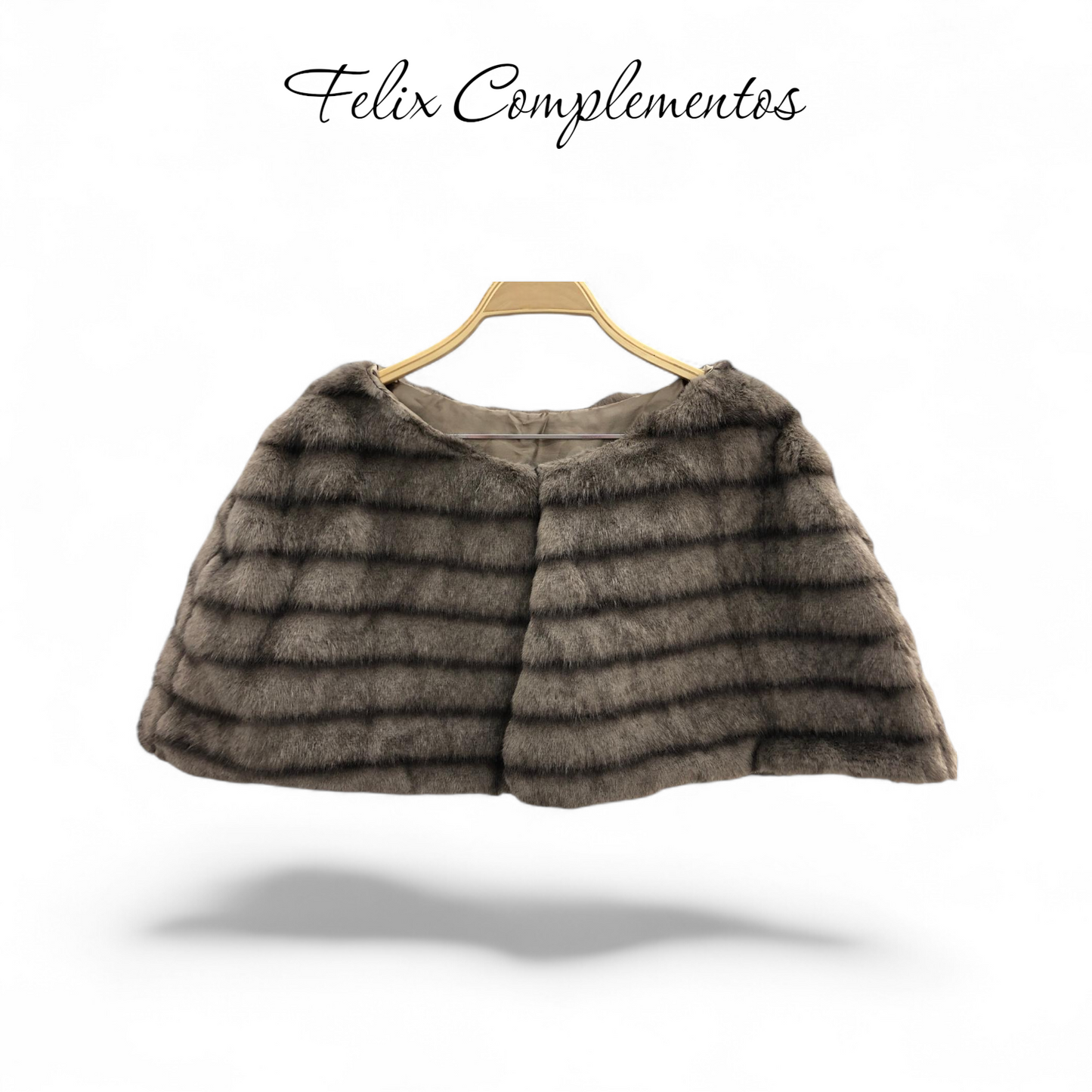 Capa de pelo con rayas marron claro