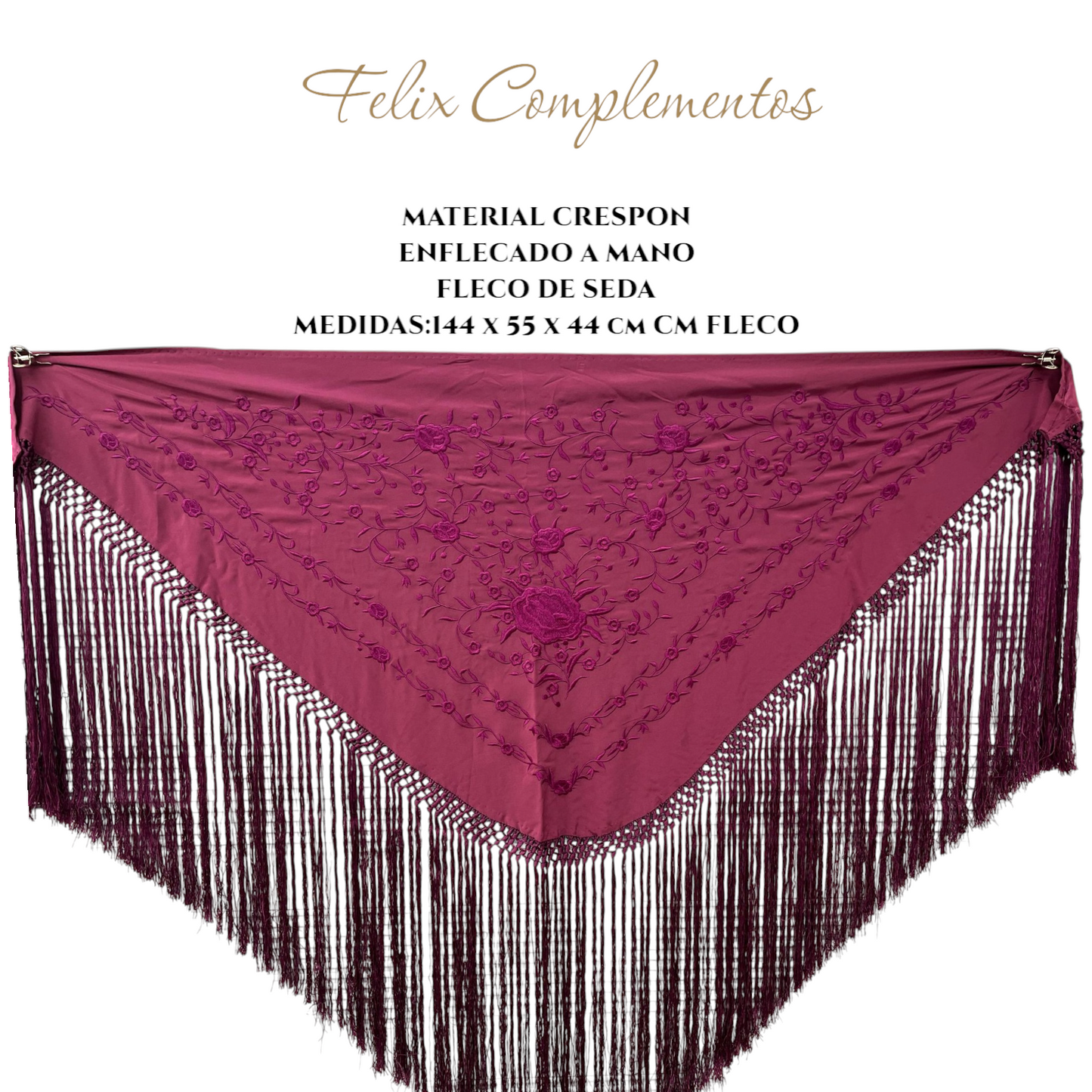 Red wine shawl (model B)