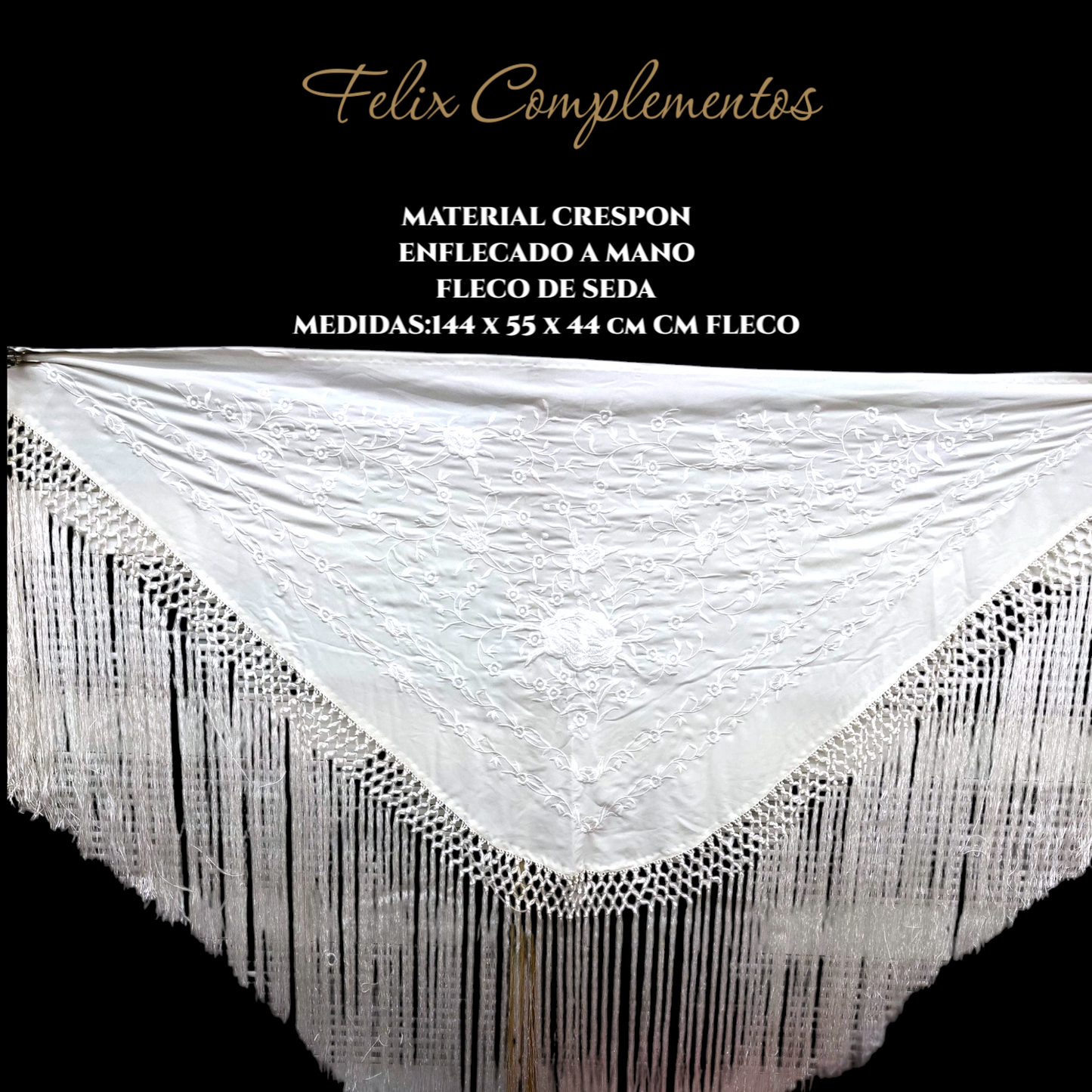White and white shawl (model B)
