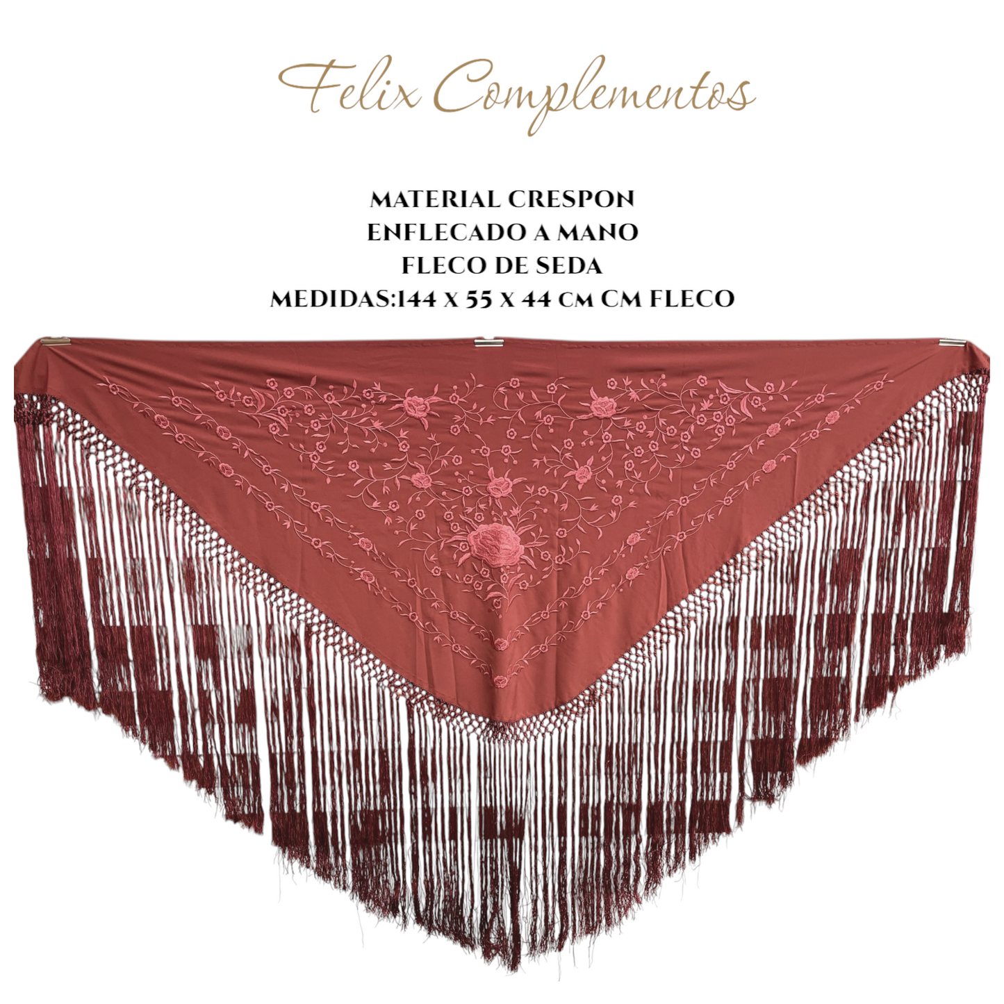 Tile-colored shawl (model B)