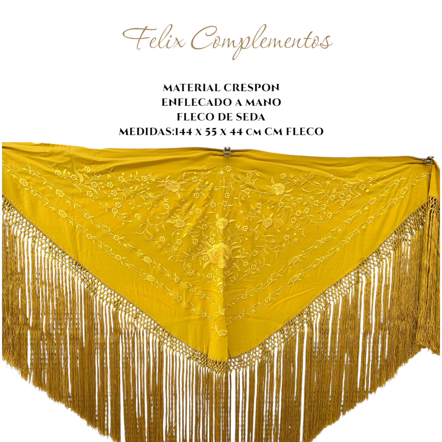 Mustard-colored shawl (model B)