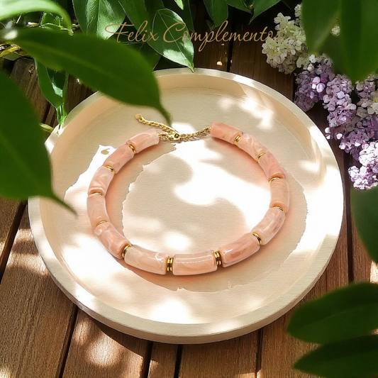Ada Pink Aquamarine Necklace