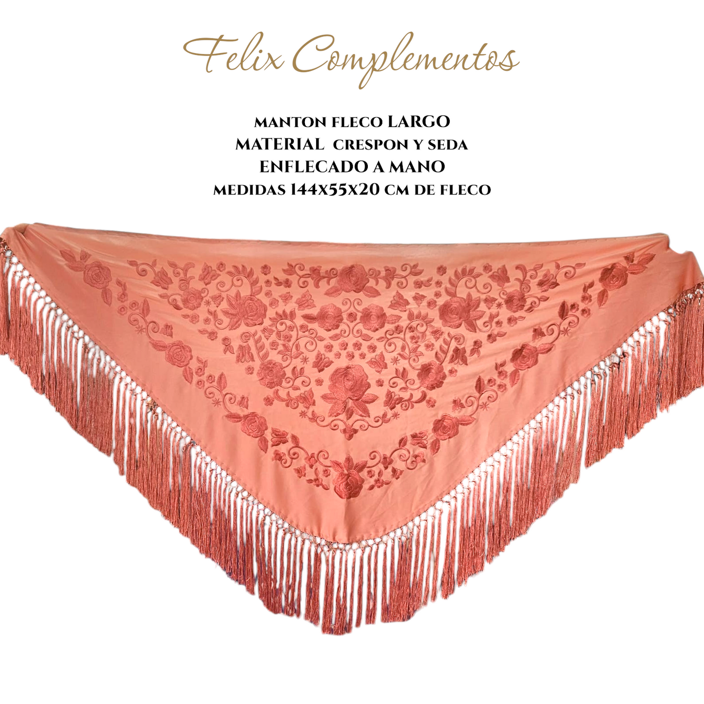Manton flor pequeño rosa salmon