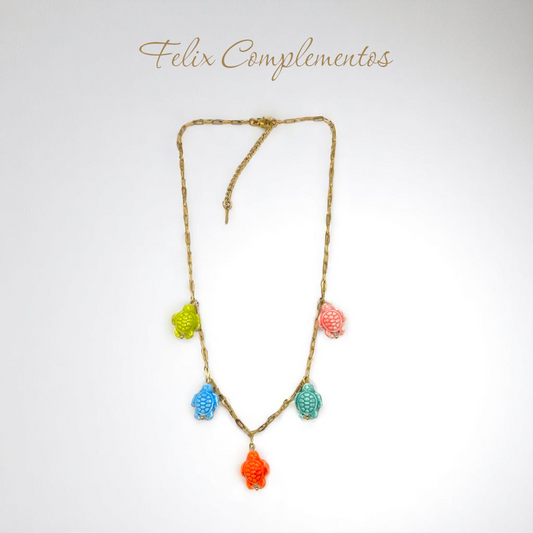 Colorful turtle necklace