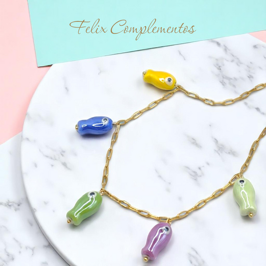 Ceramic fish necklace 2