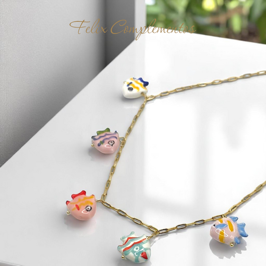 Ceramic fish necklace
