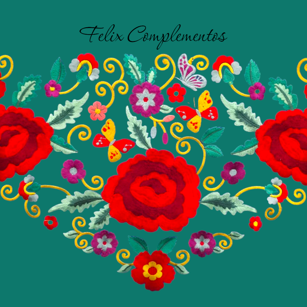 Manton Tres Rosas Verde Botella