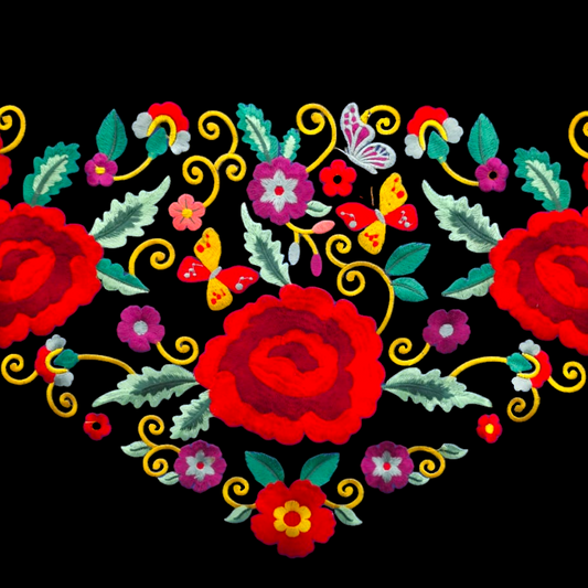 Manton 3 Rosas Negro