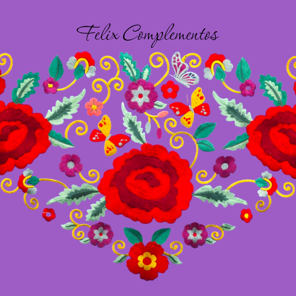Manton tres Rosas Morado