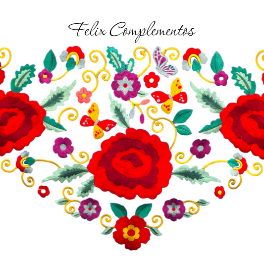 Manton Tres Rosas Blanco