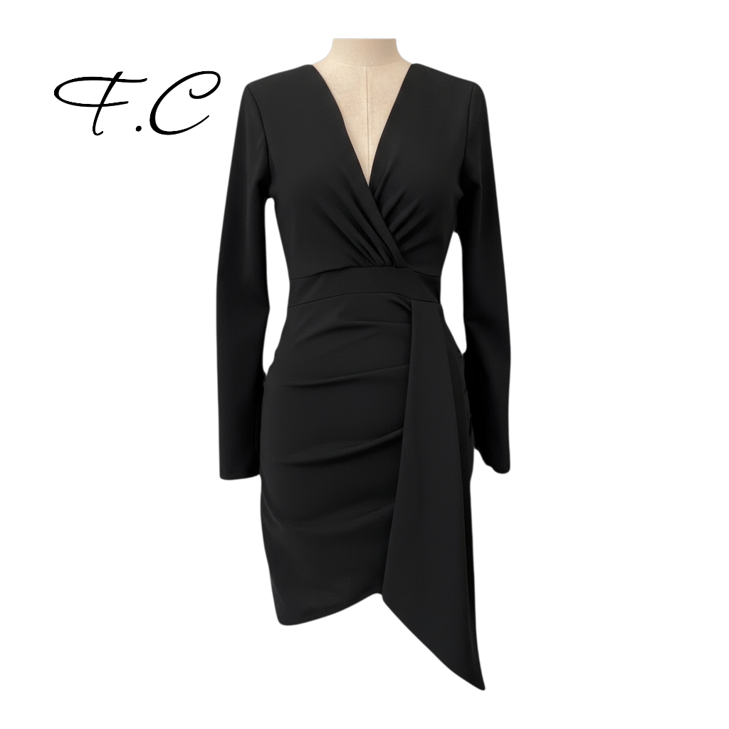 Vestido corto negro M, 2XL