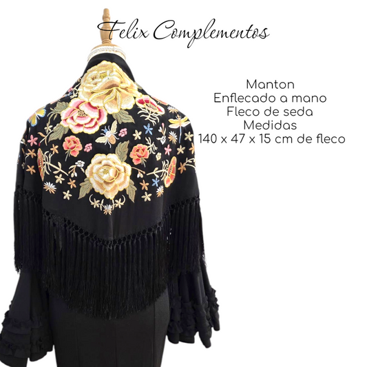 Manton Amanecer Negro (Fleco Corto)