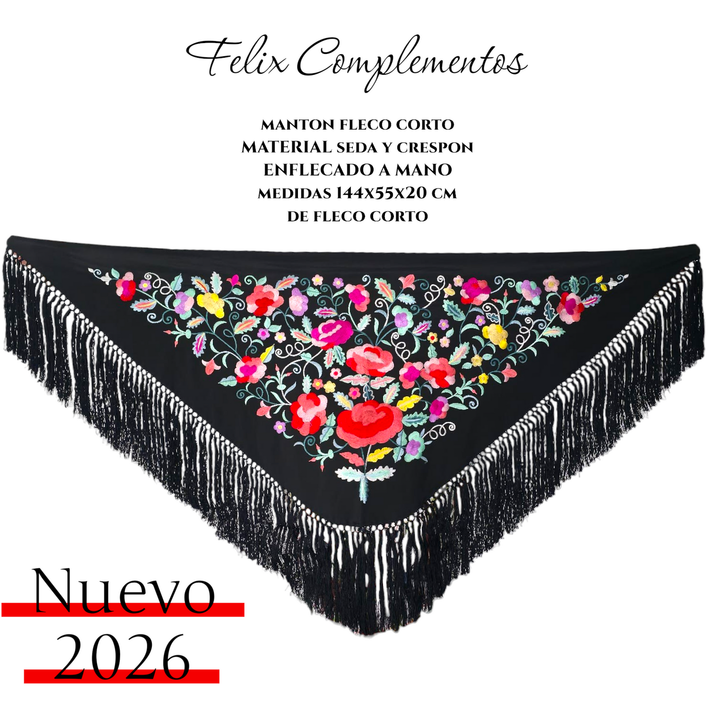 Manton Era negro con flores