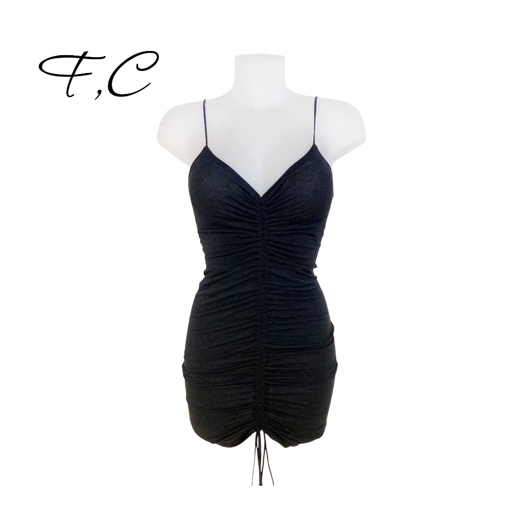 Vestido corto gris brillo