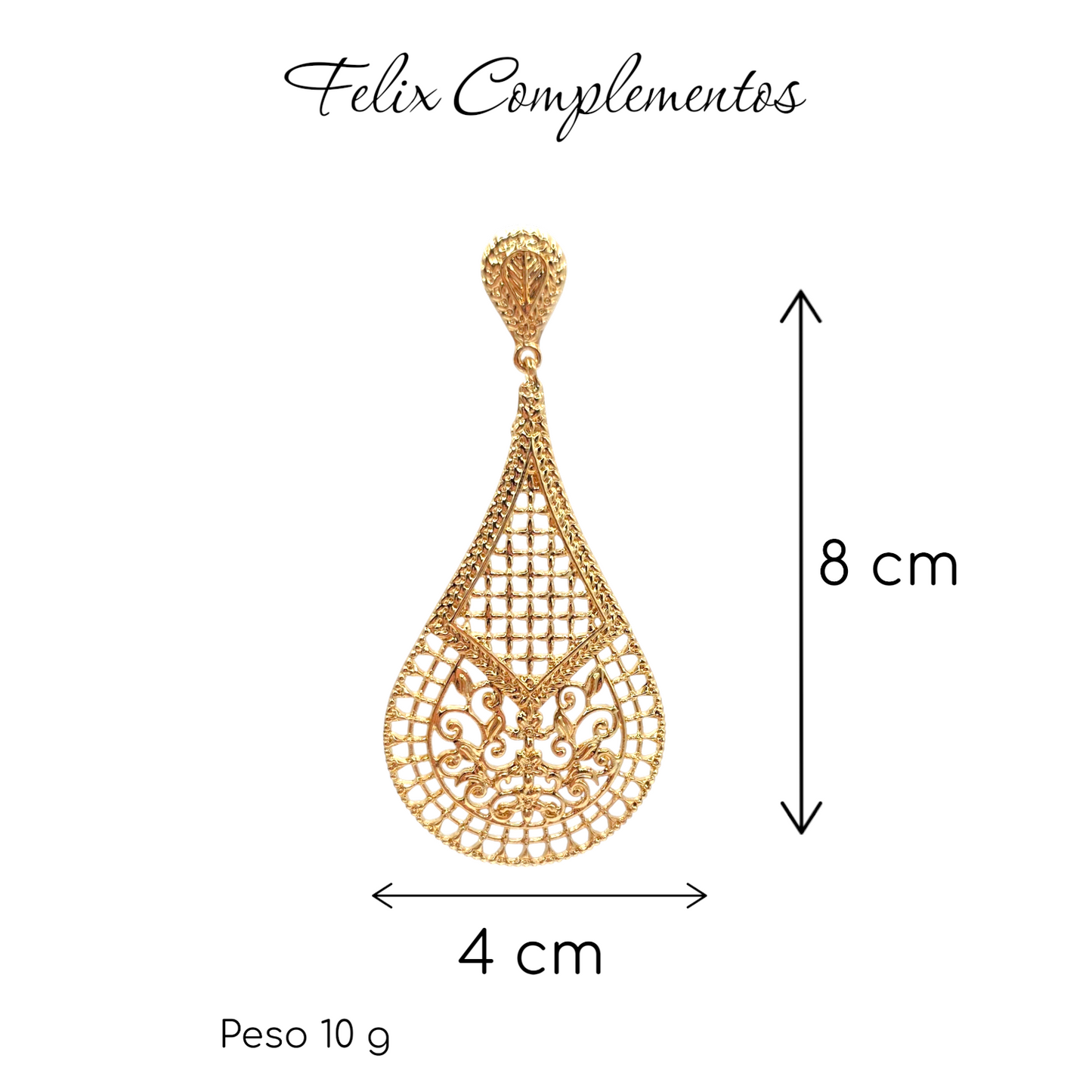 Pendiente Dorado Lagrima (F9)
