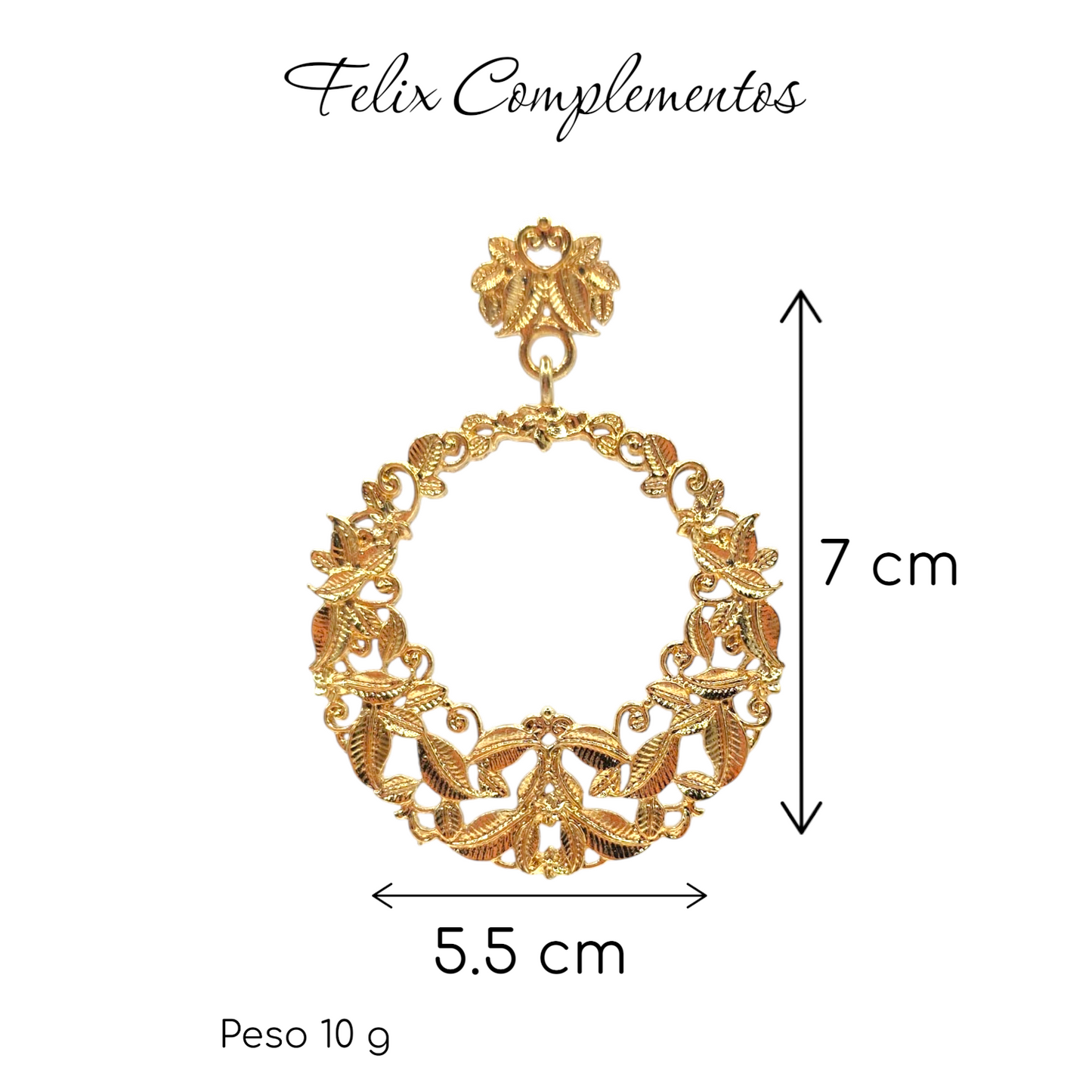 Pendiente Dorado Aro De Ojas