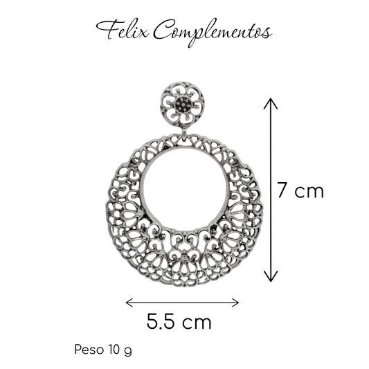 Old silver fan earring (M2)
