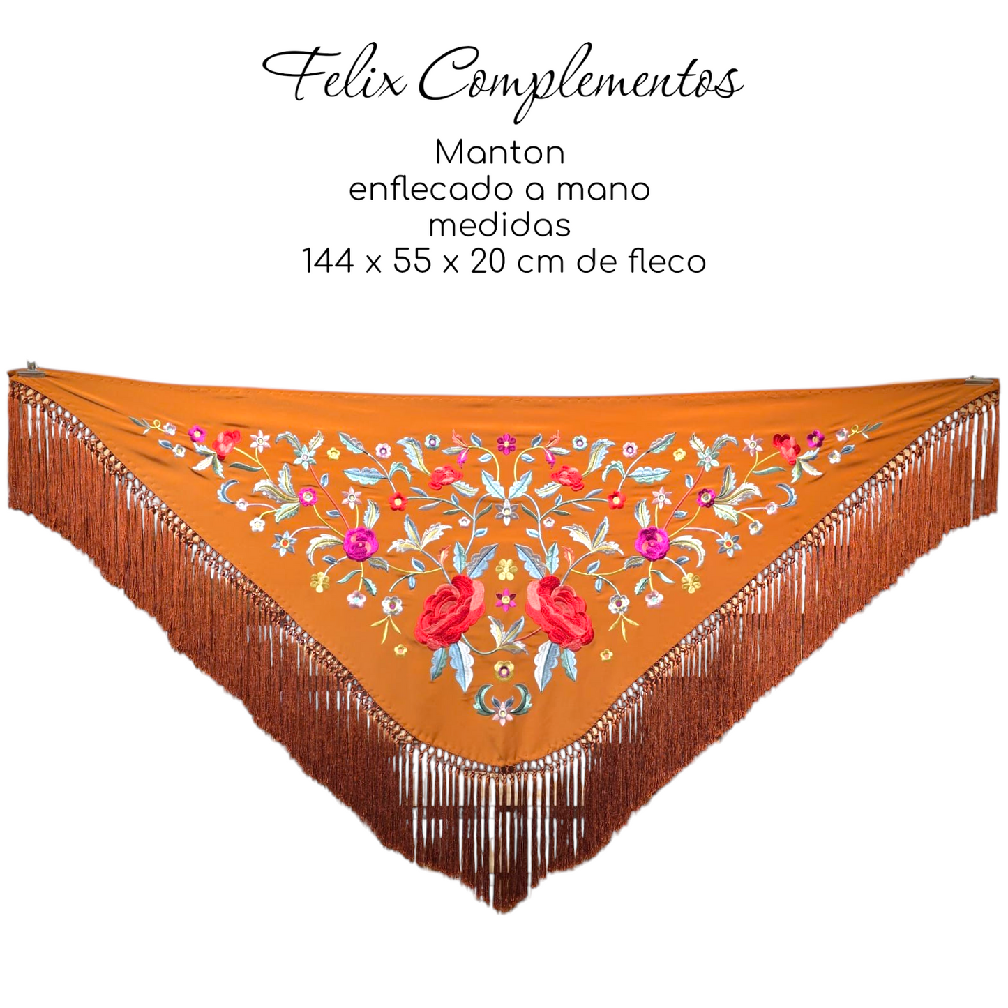 Intense Coral Shawl large flower