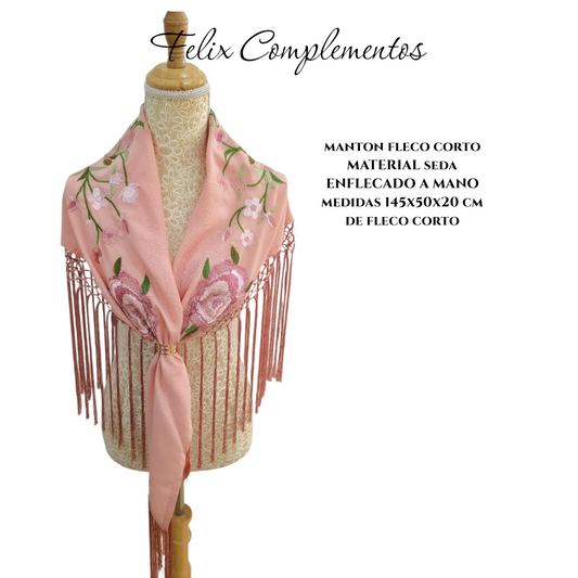 Manton rosa flores rosas